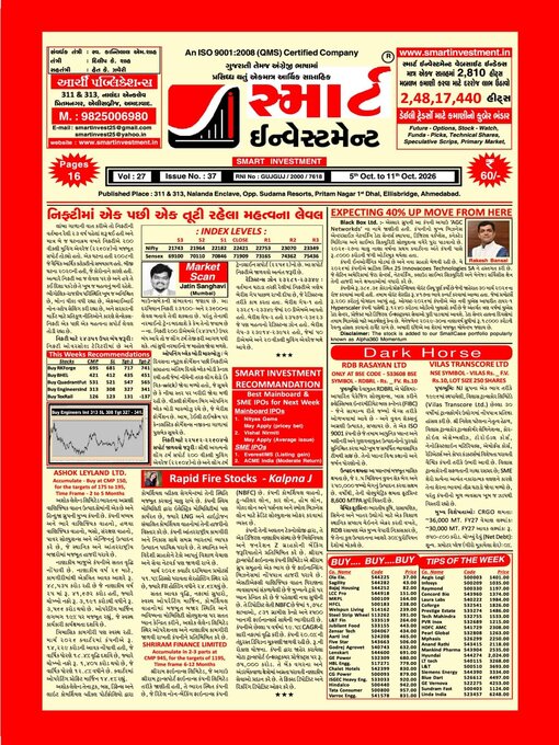 Cover image for SMART INVESTMENT -Gujarati